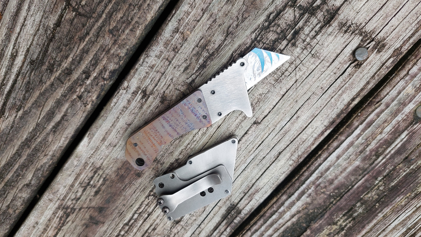 Utility Knife Fixed Blade - Mini Curve Flamed - Teale Designs Tools