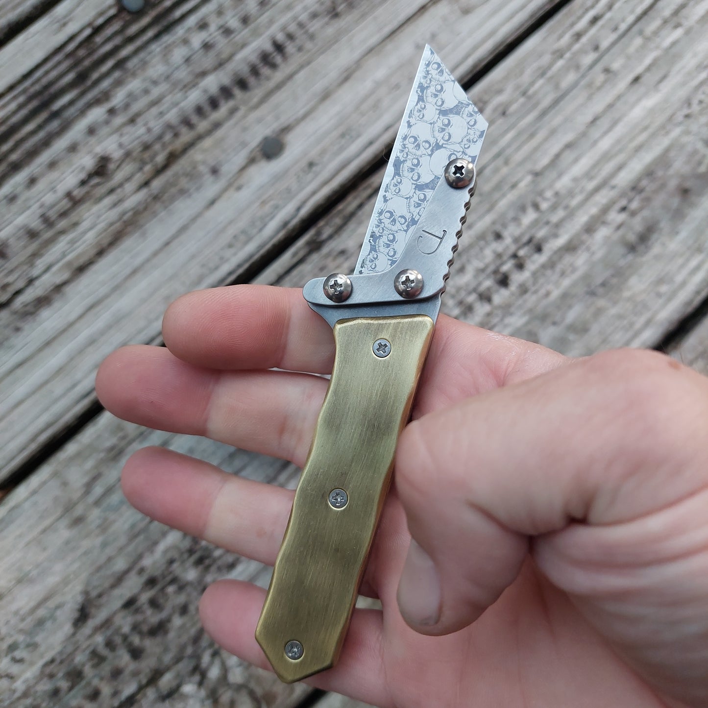 Teale Designs Tools Mini Fixed Utility Knife - Brass Polished