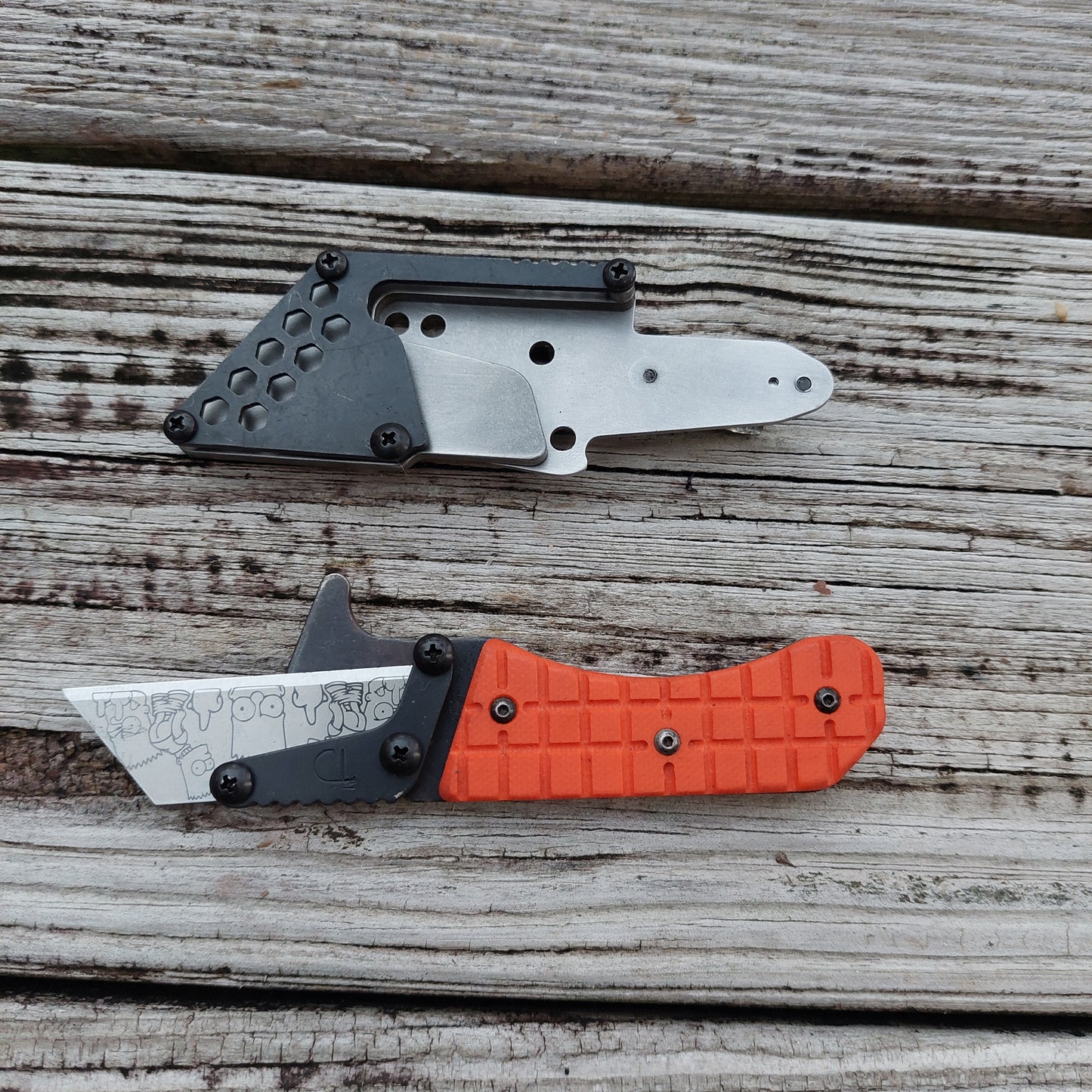 Teale Designs Tools Fixed Utility Knife - Orange Frag Pocket Sheath