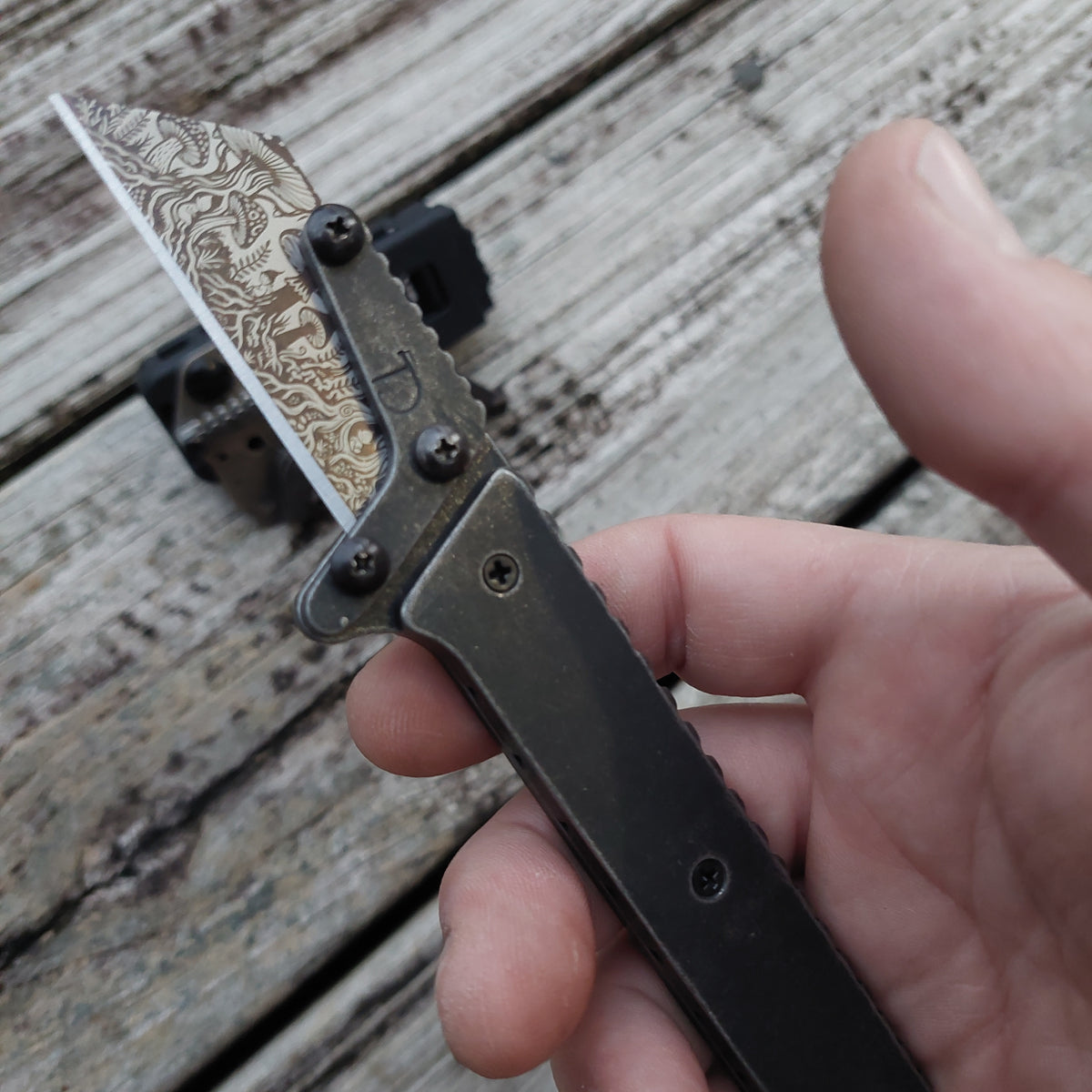 Teale Designs Tools Straight Fixed Utility Knife - Tumbled Black Oxide