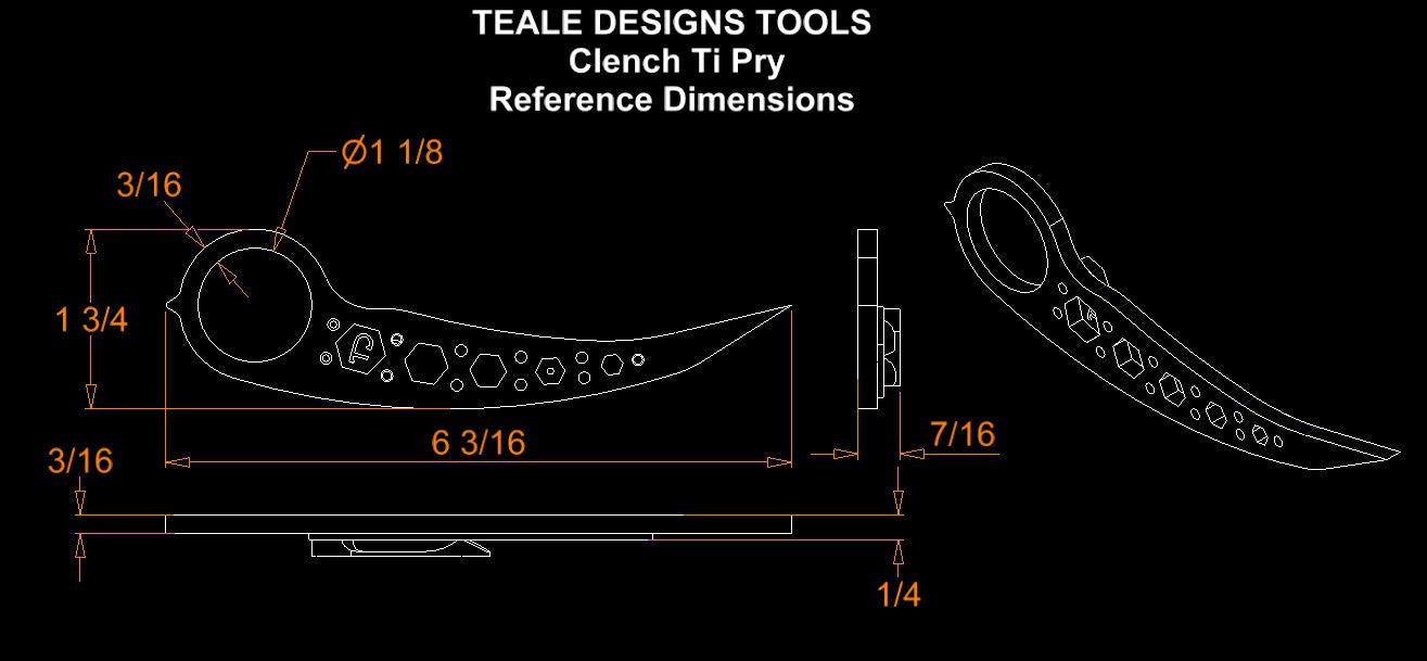 Teale Designs Tools Titanium Clench Wrench Pry Bar