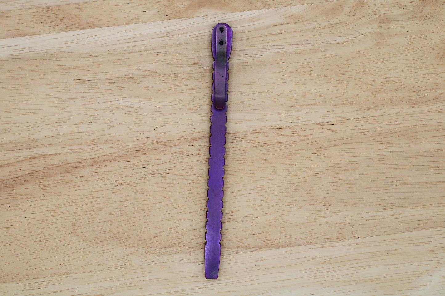 TD Pen Ti Pry - Titanium Tactical Flathead Prybar Breacher Purple Ano