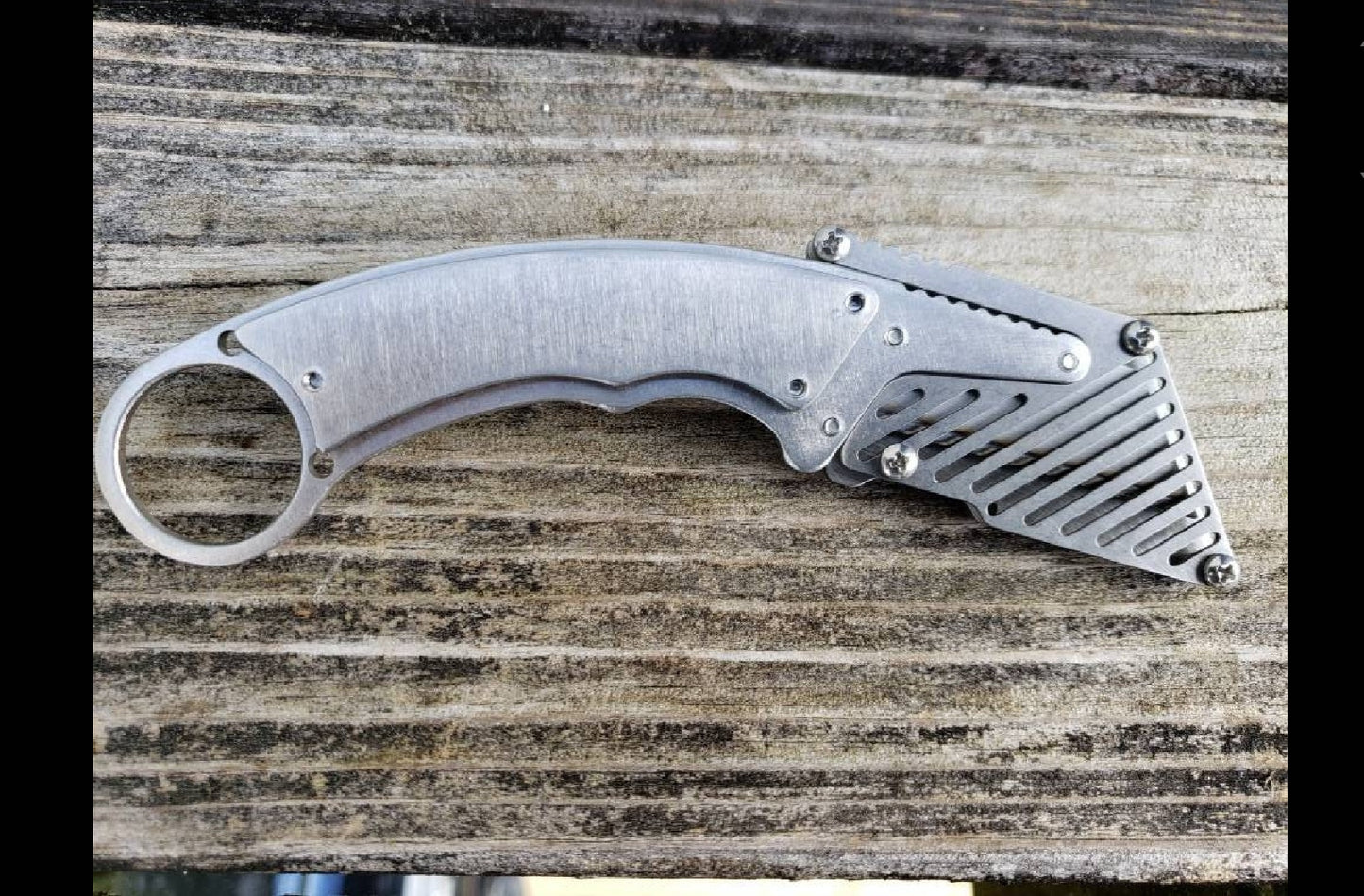 TD Tools Fixed Blade Utility Knife Karambit Style with Metal Belt Clip Sheath - Polished