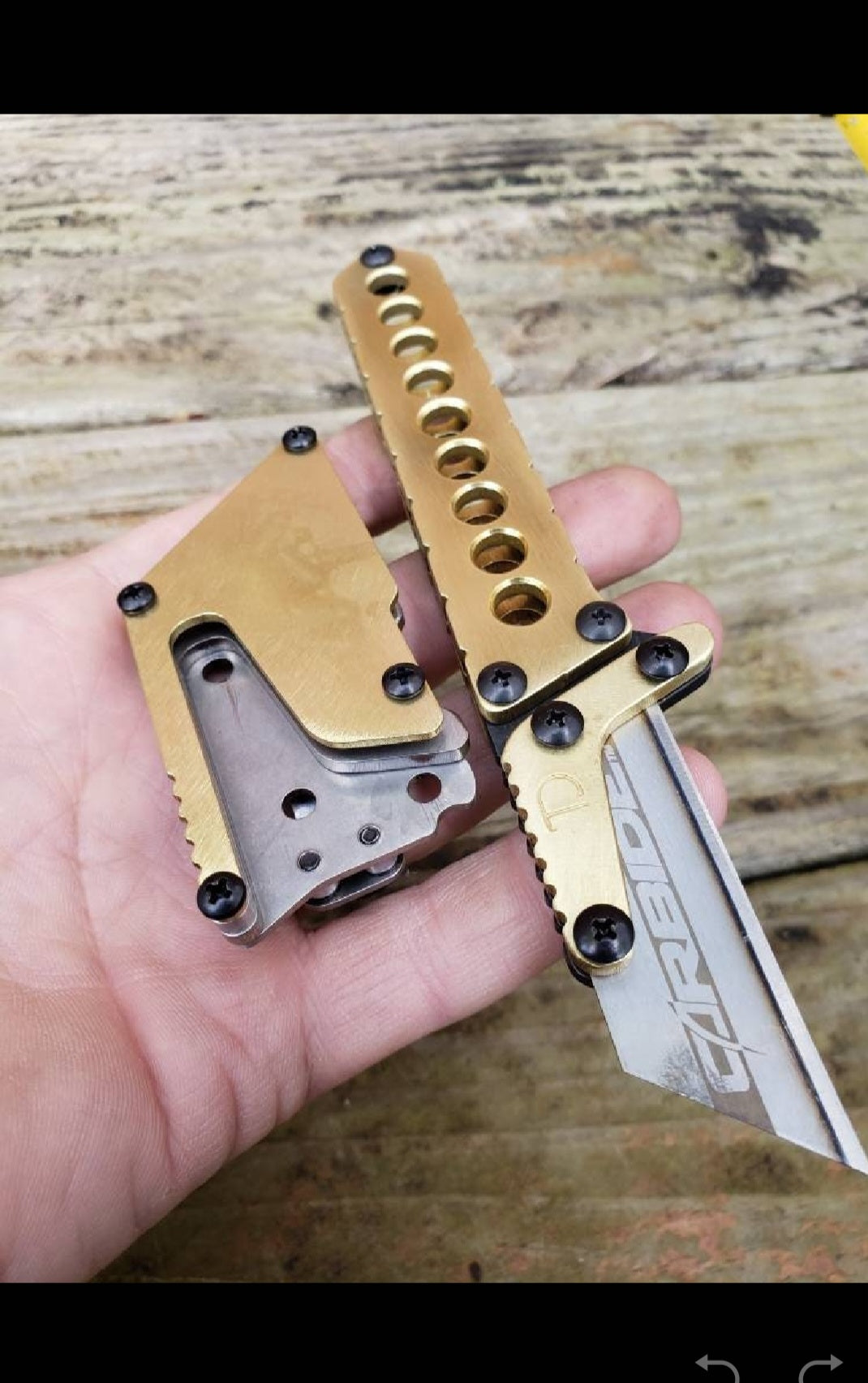 TD Tools Straight Style Utility Knife Fixed Blade - Brass