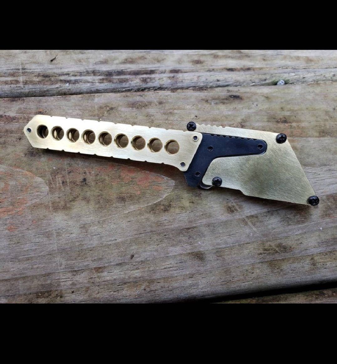 TD Tools Straight Style Utility Knife Fixed Blade - Brass