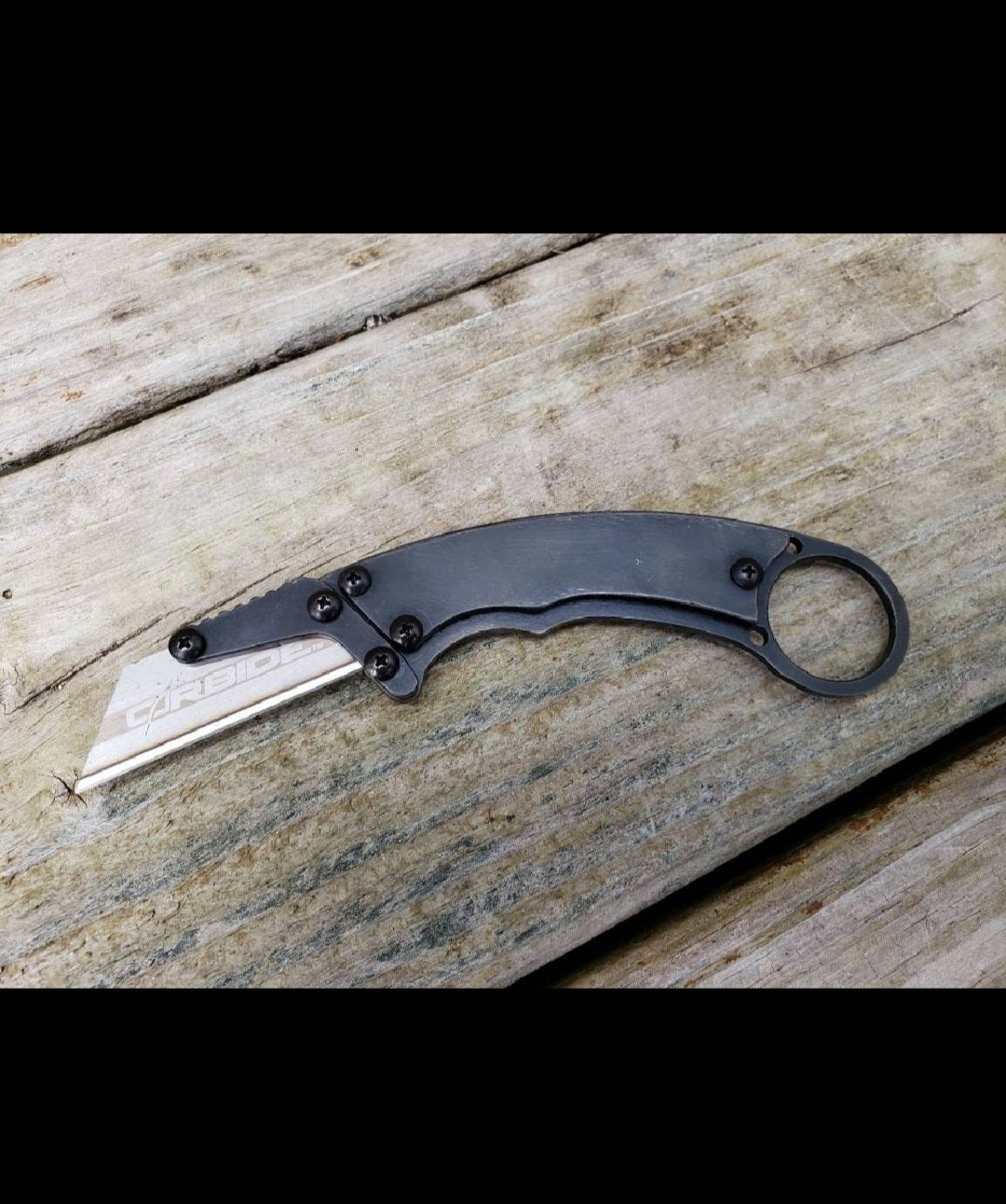 TD Tools Ring Style Fixed Blade Utility Knife - Black Oxide