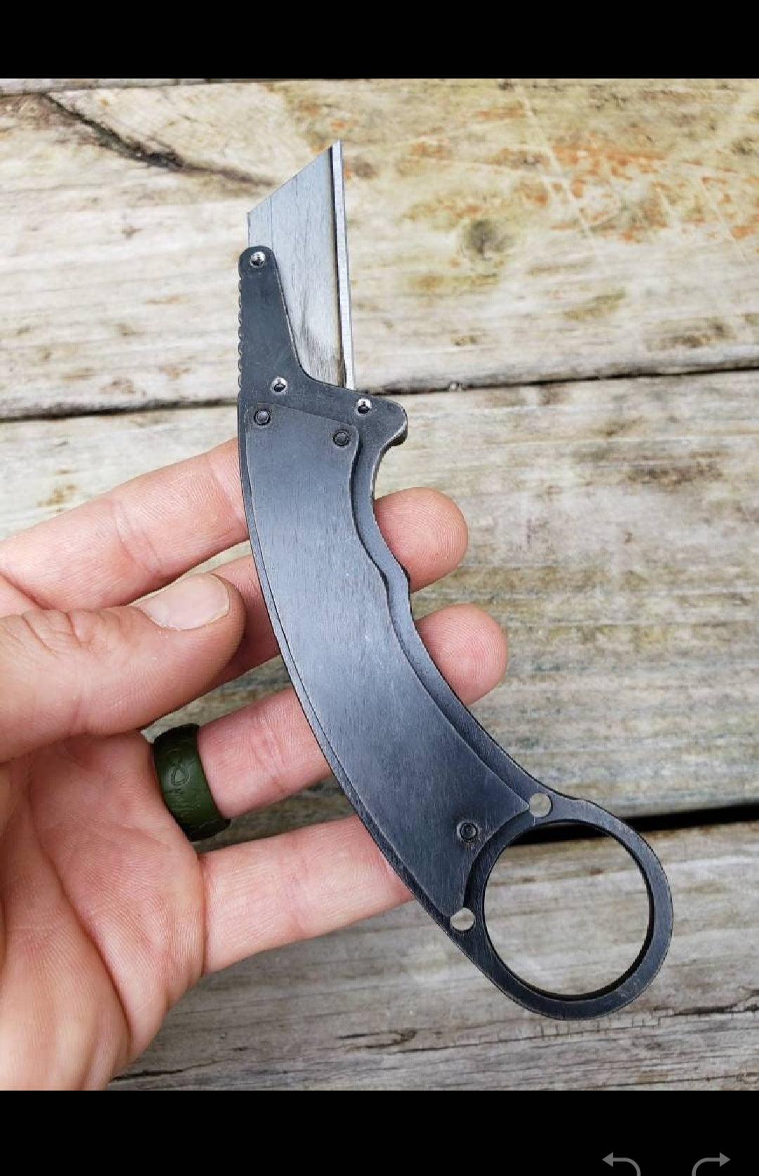 TD Tools Ring Style Fixed Blade Utility Knife - Black Oxide