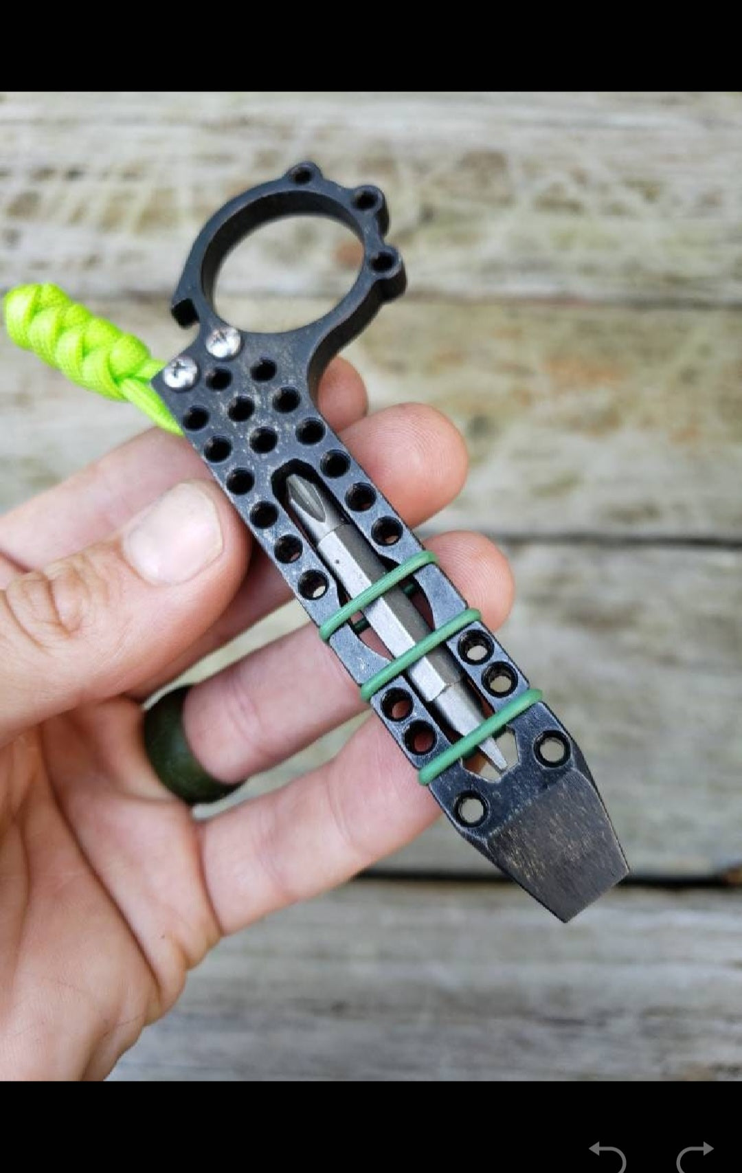 Teale Designs Tools Single Ring Pocket Pry Bar - Perforated Black Oxide