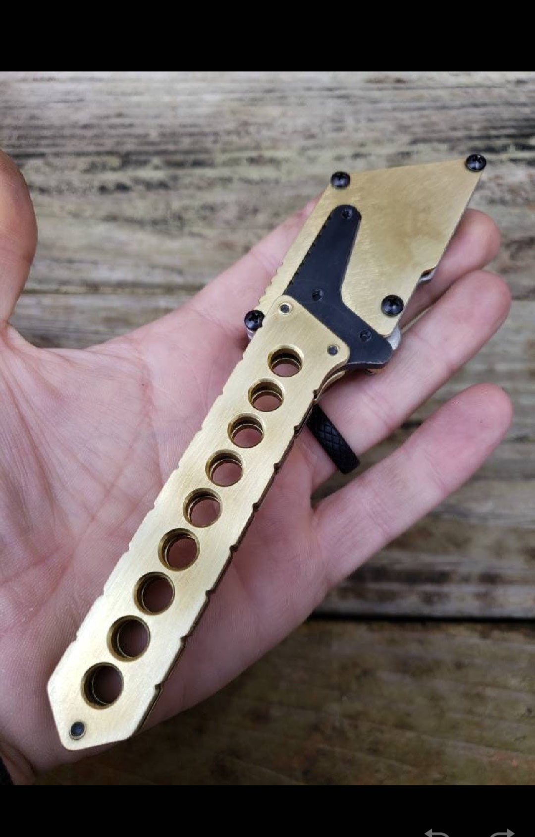 TD Tools Straight Style Utility Knife Fixed Blade - Brass