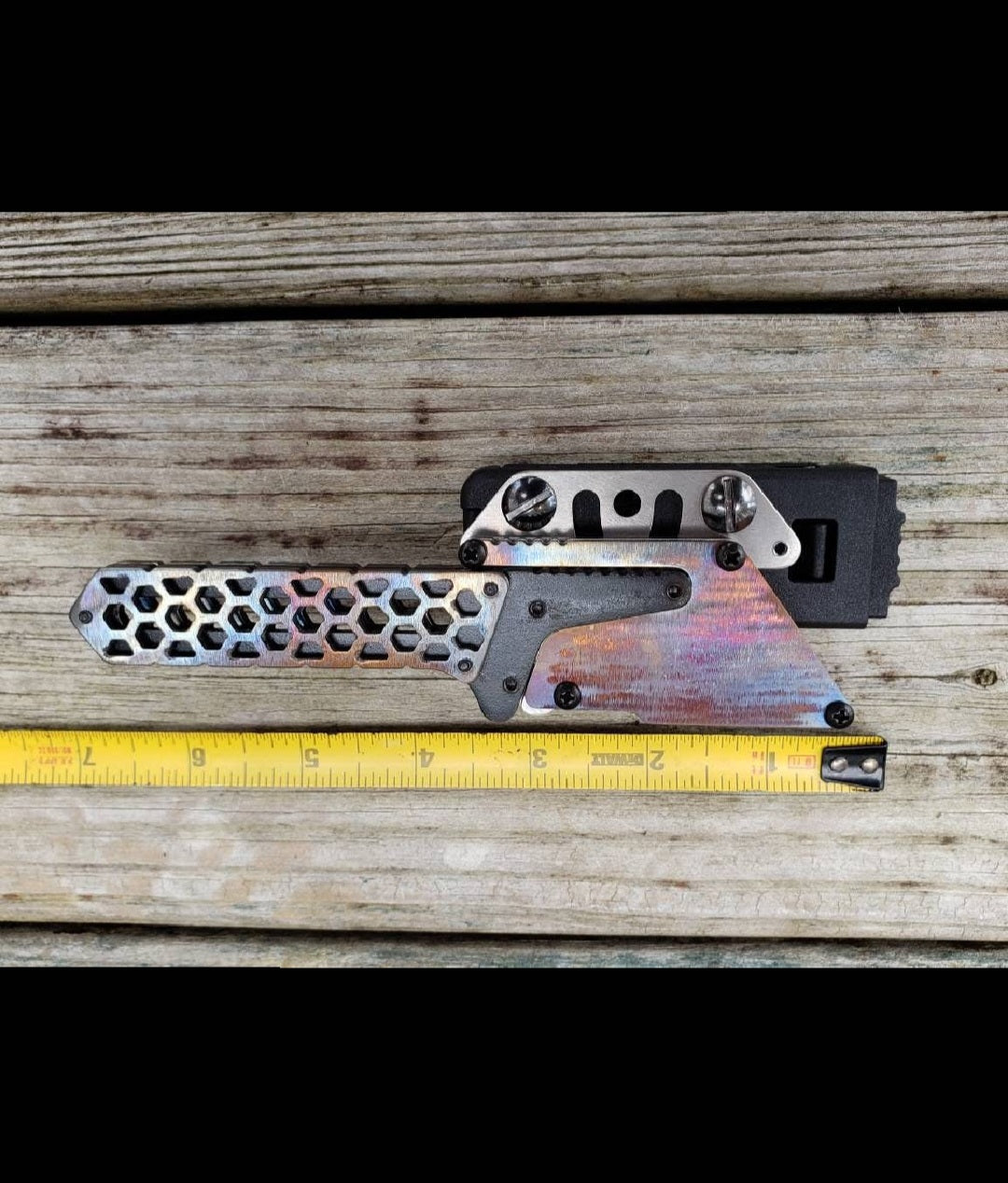 TD Tools Fixed Blade Mini Utility Knife - Flamed Hex