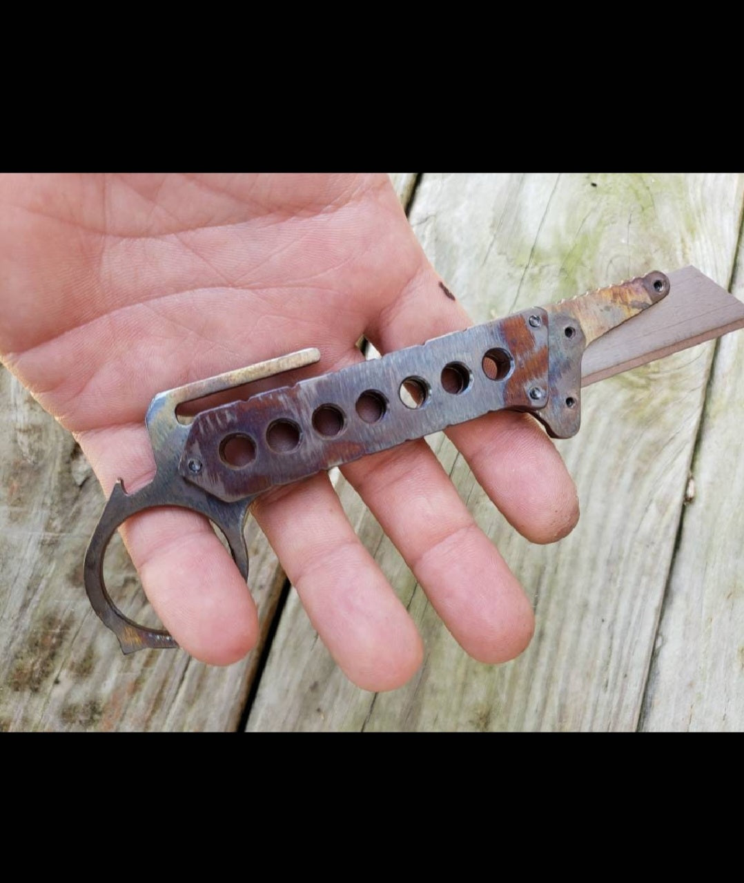 TD Tools Fixed Blade Ring Style Utility Knife - Flamed