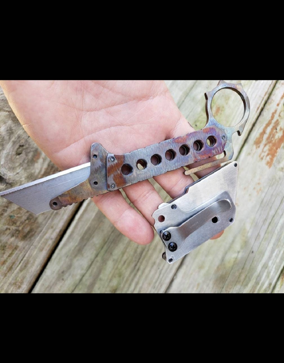 TD Tools Fixed Blade Ring Style Utility Knife - Flamed