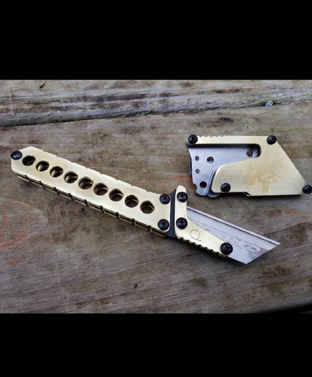 TD Tools Straight Style Utility Knife Fixed Blade - Brass