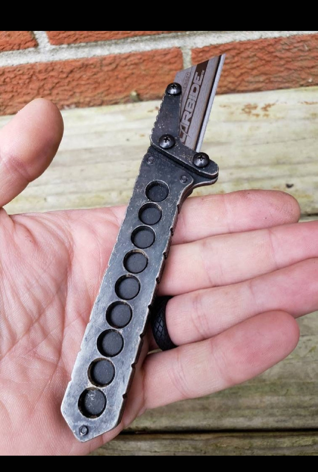 TD Tools Straight Fixed Utility Knife - Holes Black Oxide