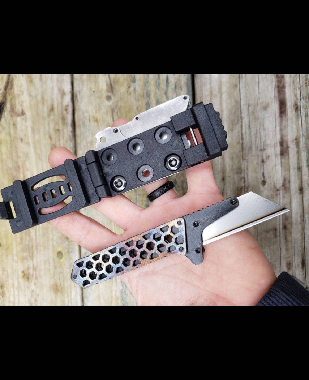 TD Tools Fixed Blade Mini Utility Knife - Flamed Hex