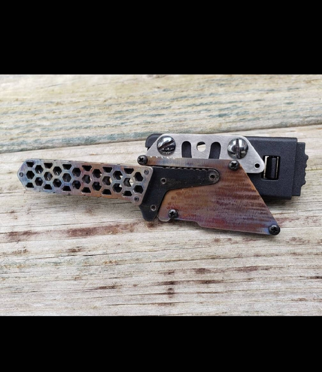 TD Tools Fixed Blade Mini Utility Knife - Flamed Hex