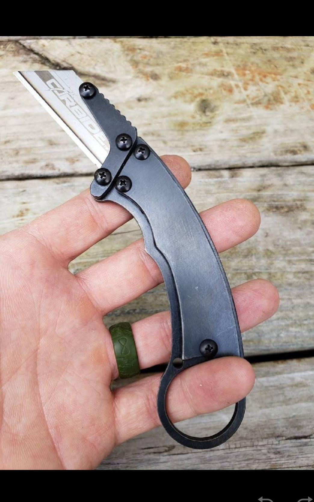 TD Tools Ring Style Fixed Blade Utility Knife - Black Oxide