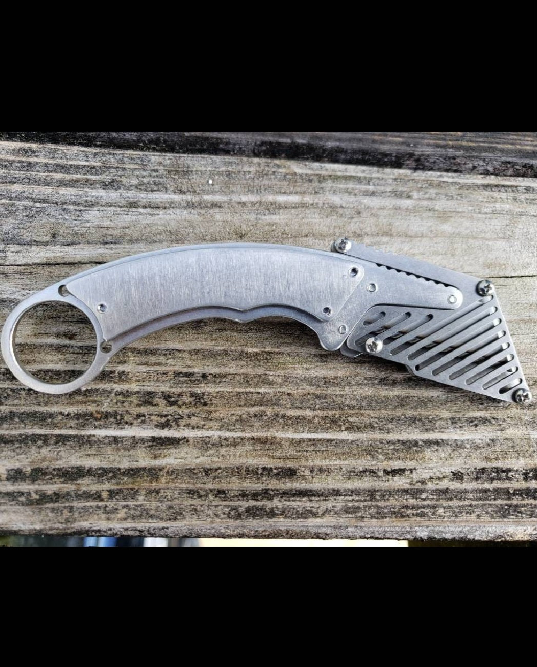 TD Tools Fixed Blade Utility Knife Karambit Style with Metal Belt Clip Sheath - Polished