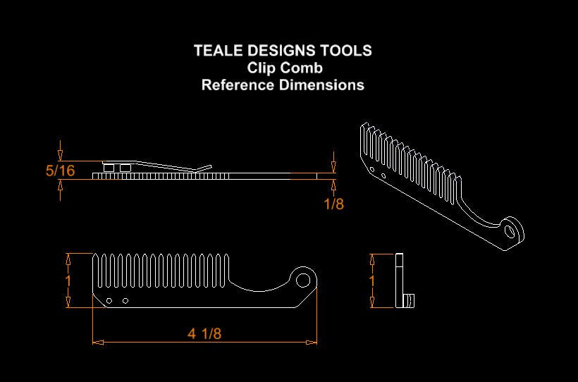 Teale Designs Tools Clip Comb - Brass