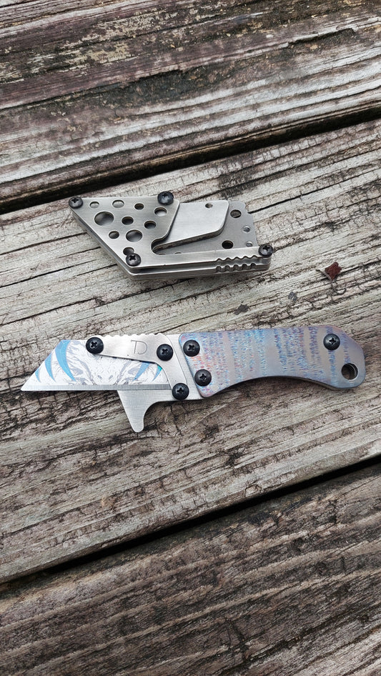 Utility Knife Fixed Blade - Mini Curve Flamed - Teale Designs Tools