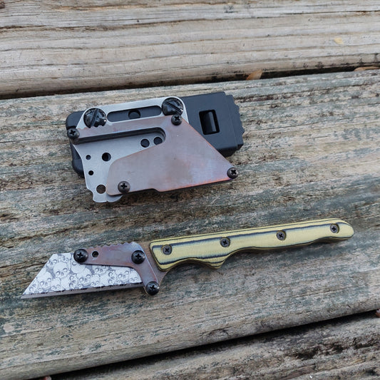 Teale Designs Tools Slim Fixed Utility Knife - Yellow/Black G10