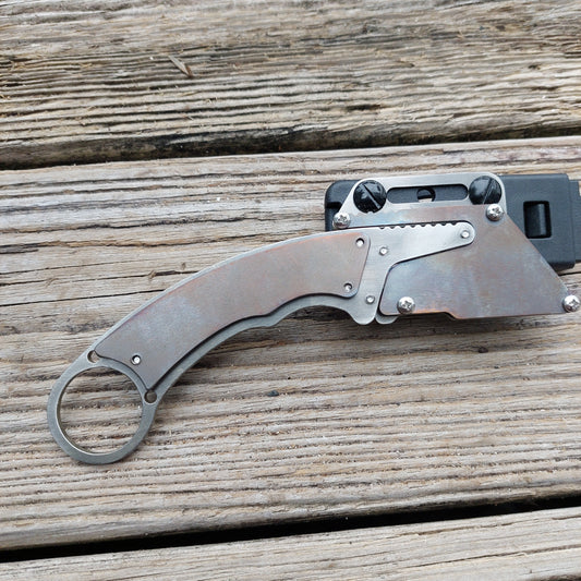 Teale Designs Tools Karambit Fixed Utility Knife - Flamed/Polished