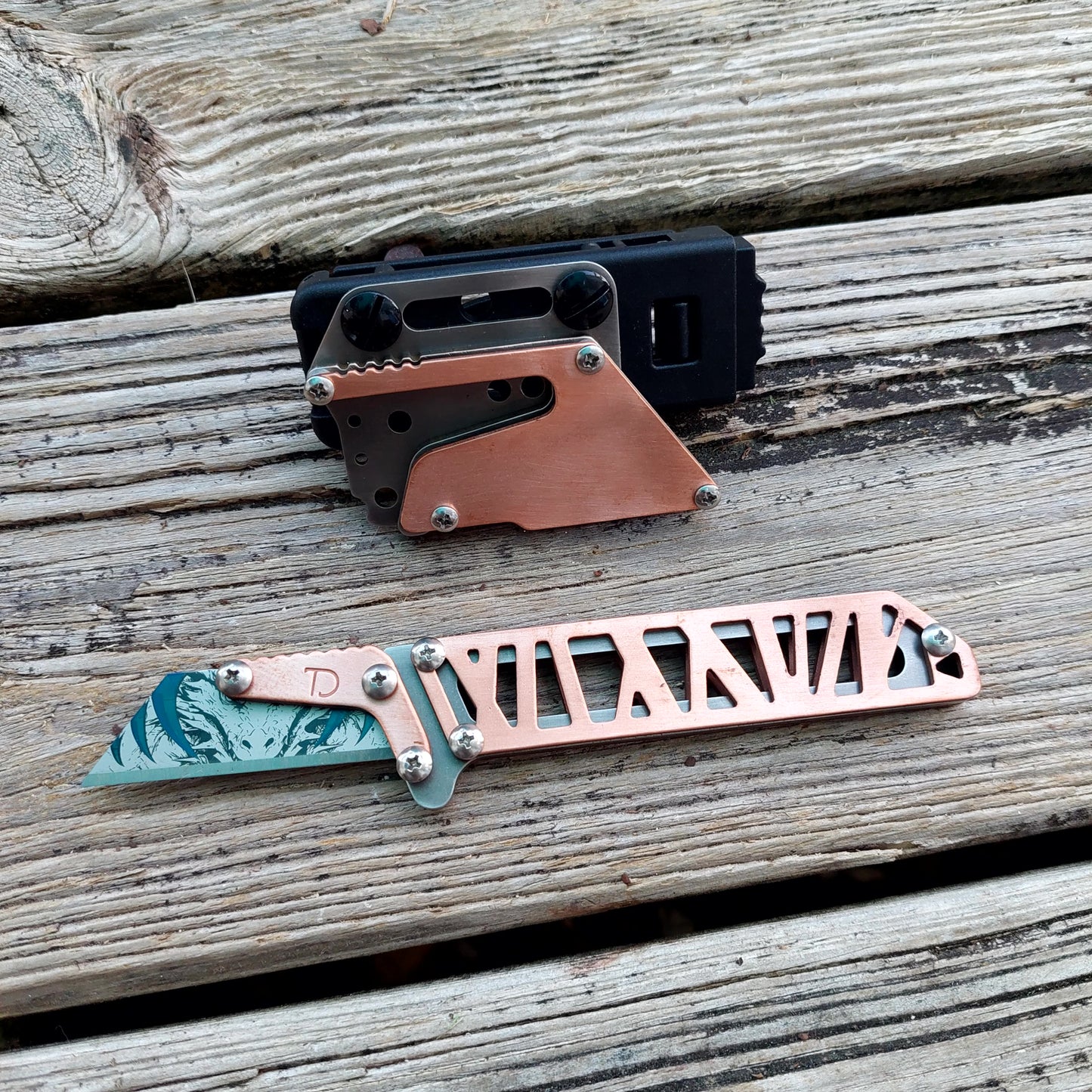 Teale Designs ToolsFixed Utility Knife - Copper Truss