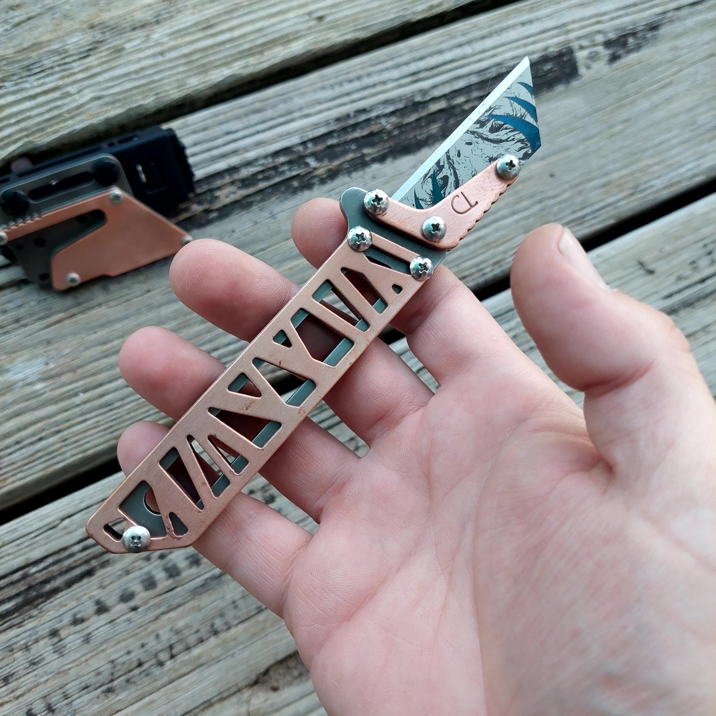 Teale Designs ToolsFixed Utility Knife - Copper Truss