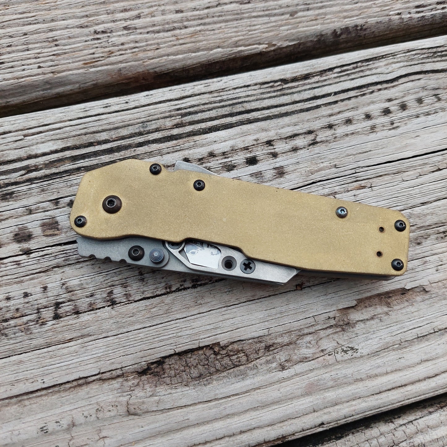 Teale Designs Tools Titanium Utility Folder - Brass Bead Blasted