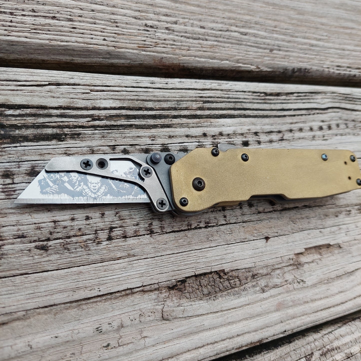 Teale Designs Tools Titanium Utility Folder - Brass Bead Blasted