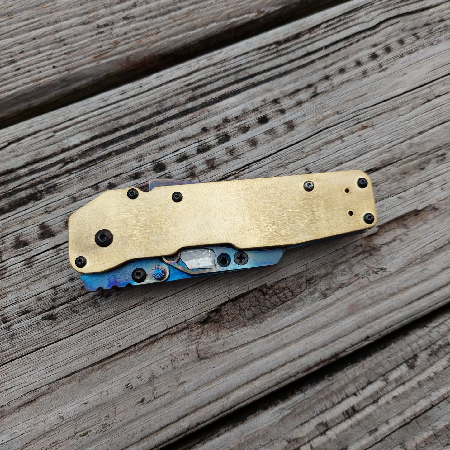 Teale Designs Tools Titanium Utility Folder - Brass Flamed Ti