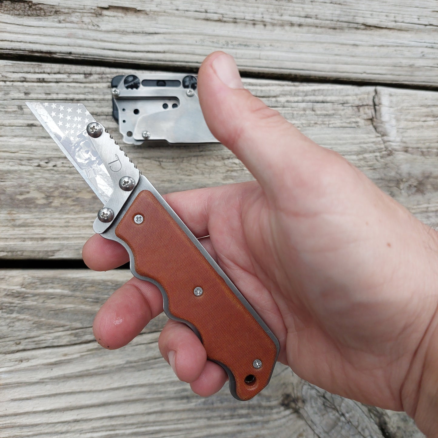 Teale Designs Tools Contour Fixed Utility Knife - Natural Micarta