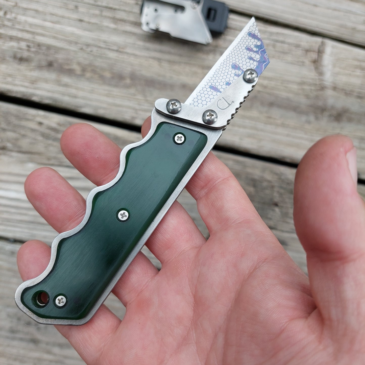 Teale Designs Tools Contour Fixed Utility Knife - Green Polycarbonate