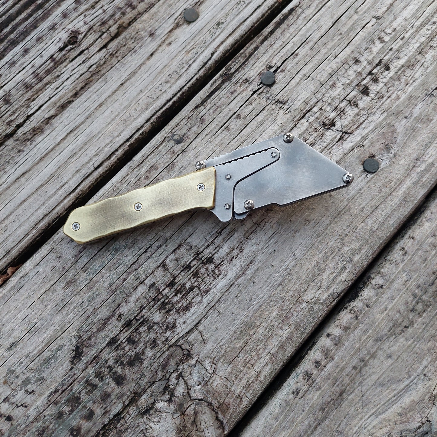 Teale Designs Tools Mini Fixed Utility Knife - Brass Polished