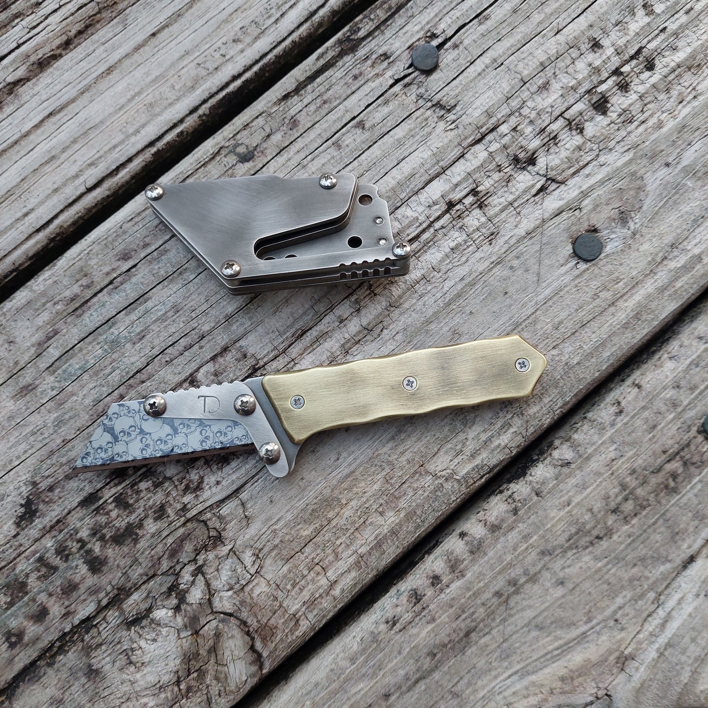 Teale Designs Tools Mini Fixed Utility Knife - Brass Polished