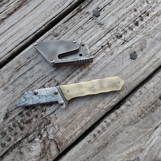 Teale Designs Tools Mini Fixed Utility Knife - Brass Polished