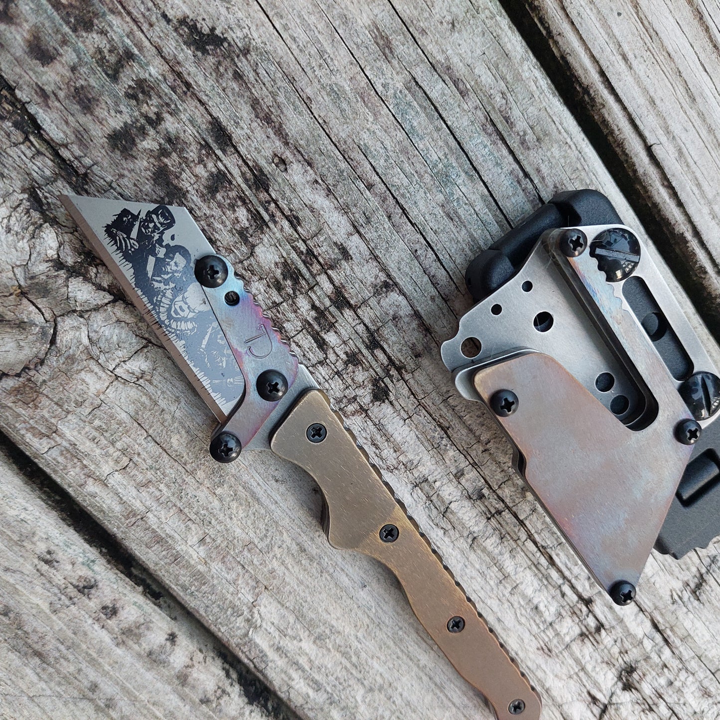 Teale Designs Tools Slim Fixed Utility Knife - Flamed