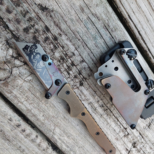 Teale Designs Tools Slim Fixed Utility Knife - Flamed