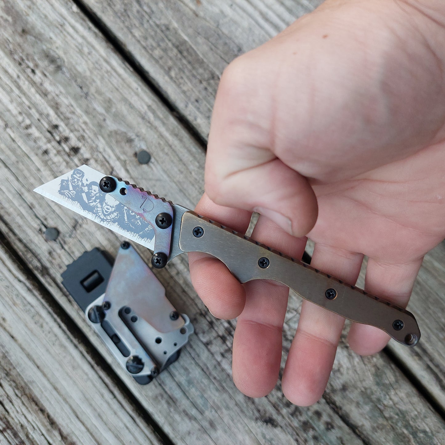 Teale Designs Tools Slim Fixed Utility Knife - Flamed