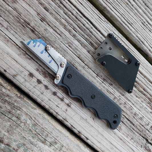 Teale Designs Tools Contour Fixed Utility Knife - Black Textured ABS Black Oxide