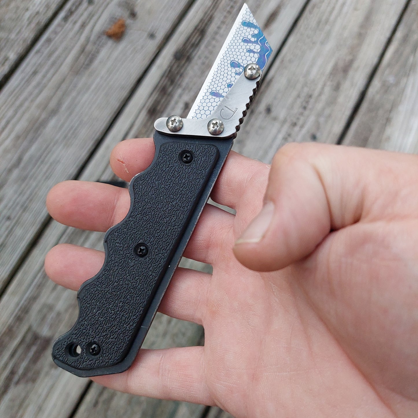 Teale Designs Tools Contour Fixed Utility Knife - Black Textured ABS Black Oxide