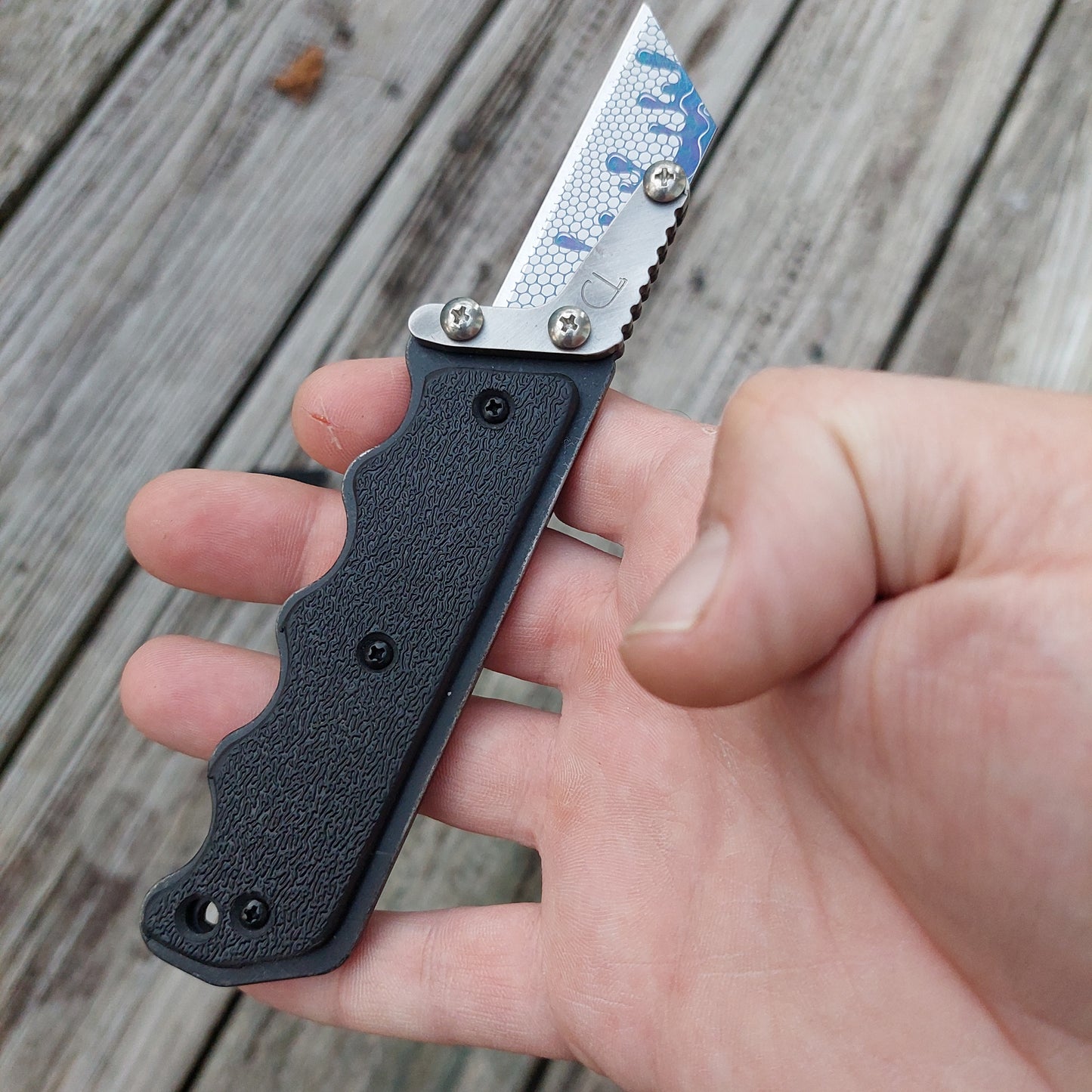 Teale Designs Tools Contour Fixed Utility Knife - Black Textured ABS Black Oxide