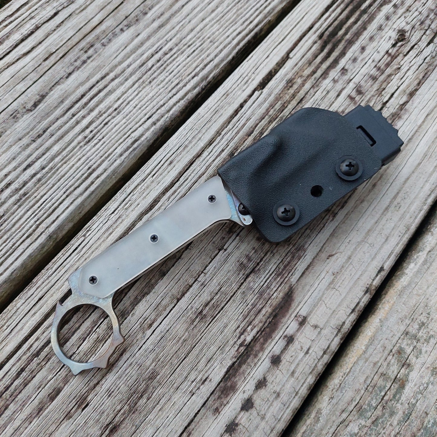Teale Designs Tools Karambit  Safety Ring Style Fixed Utility Knife - Frosted Acrylic