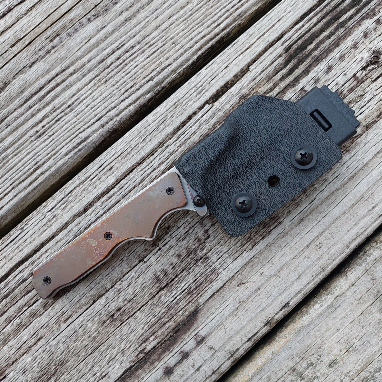 Teale Designs Tools Fixed Utility Knife - Flamed Scales