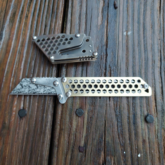 Teale Designs Tools Fixed Utility Knife - Hex Brass Slim