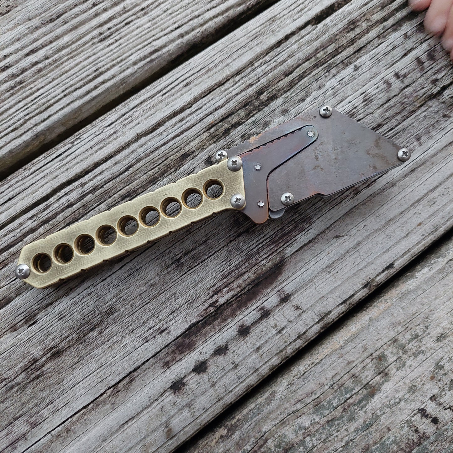 Teale Designs Tools Fixed Utility Knife - Brass Flamed