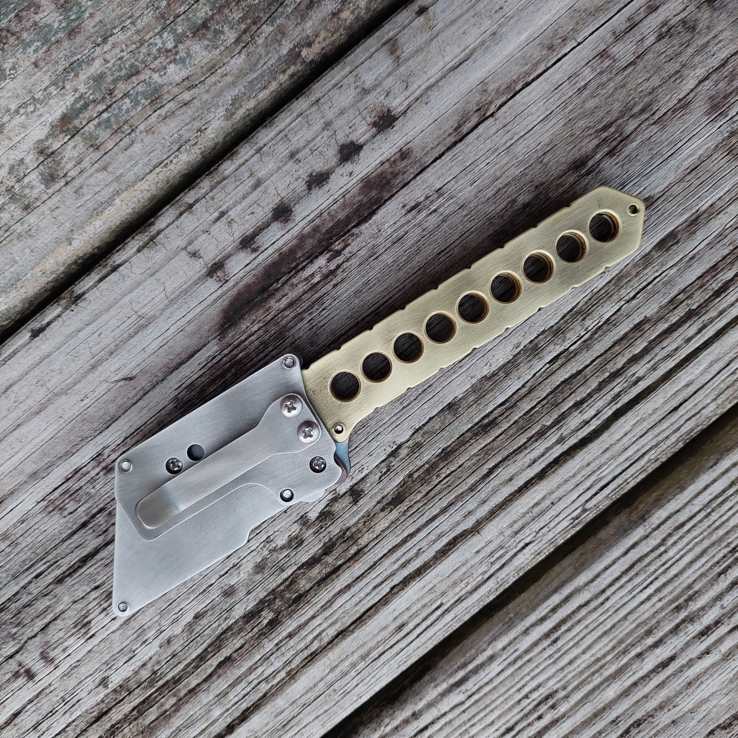 Teale Designs Tools Fixed Utility Knife - Brass Flamed