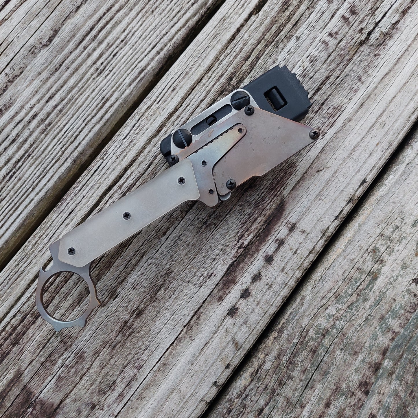 Teale Designs Tools Karambit Safety Ring Style Fixed Utility Knife - Frosted Acrylic
