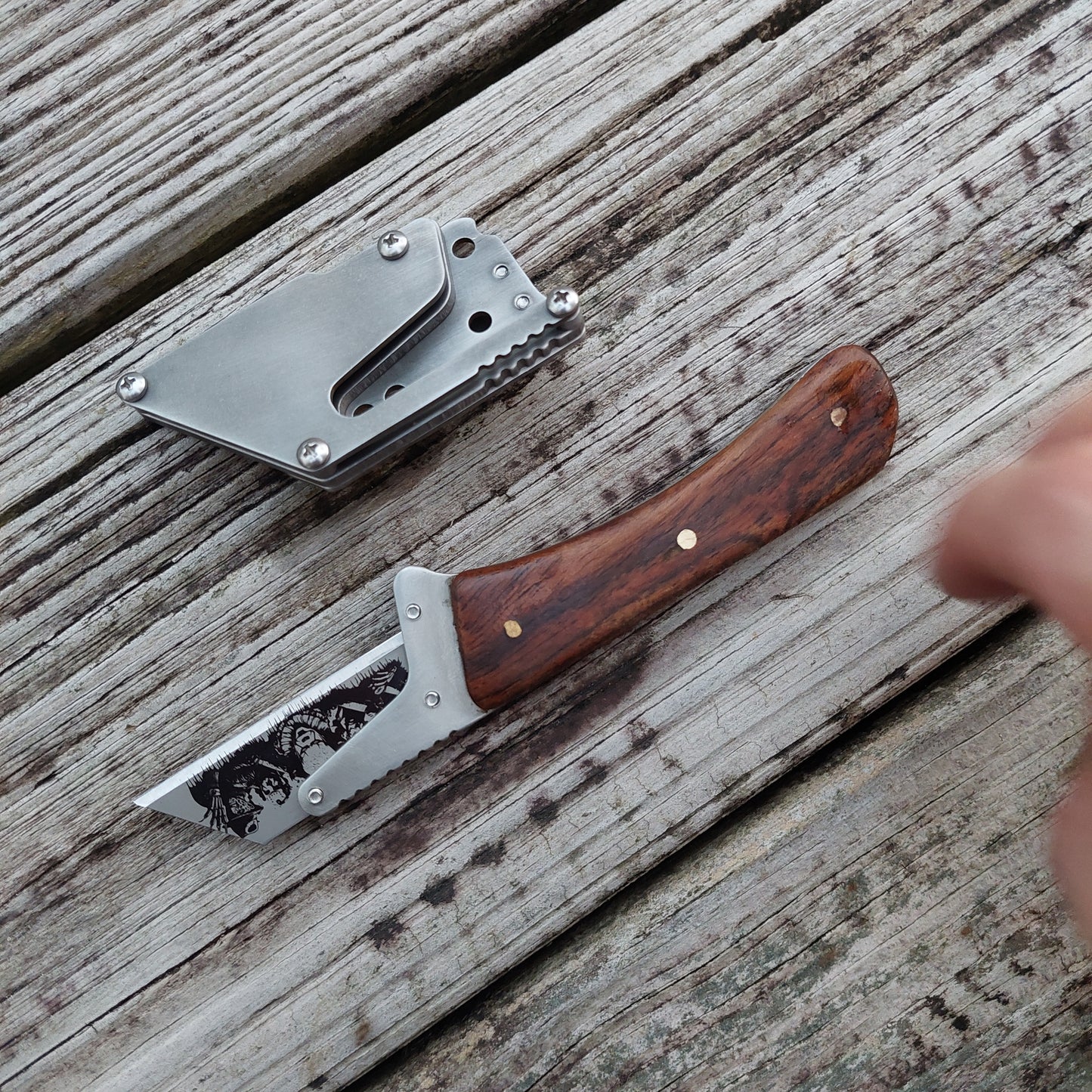 Teale Designs Tools Curve Fixed Utility Knife - Walnut