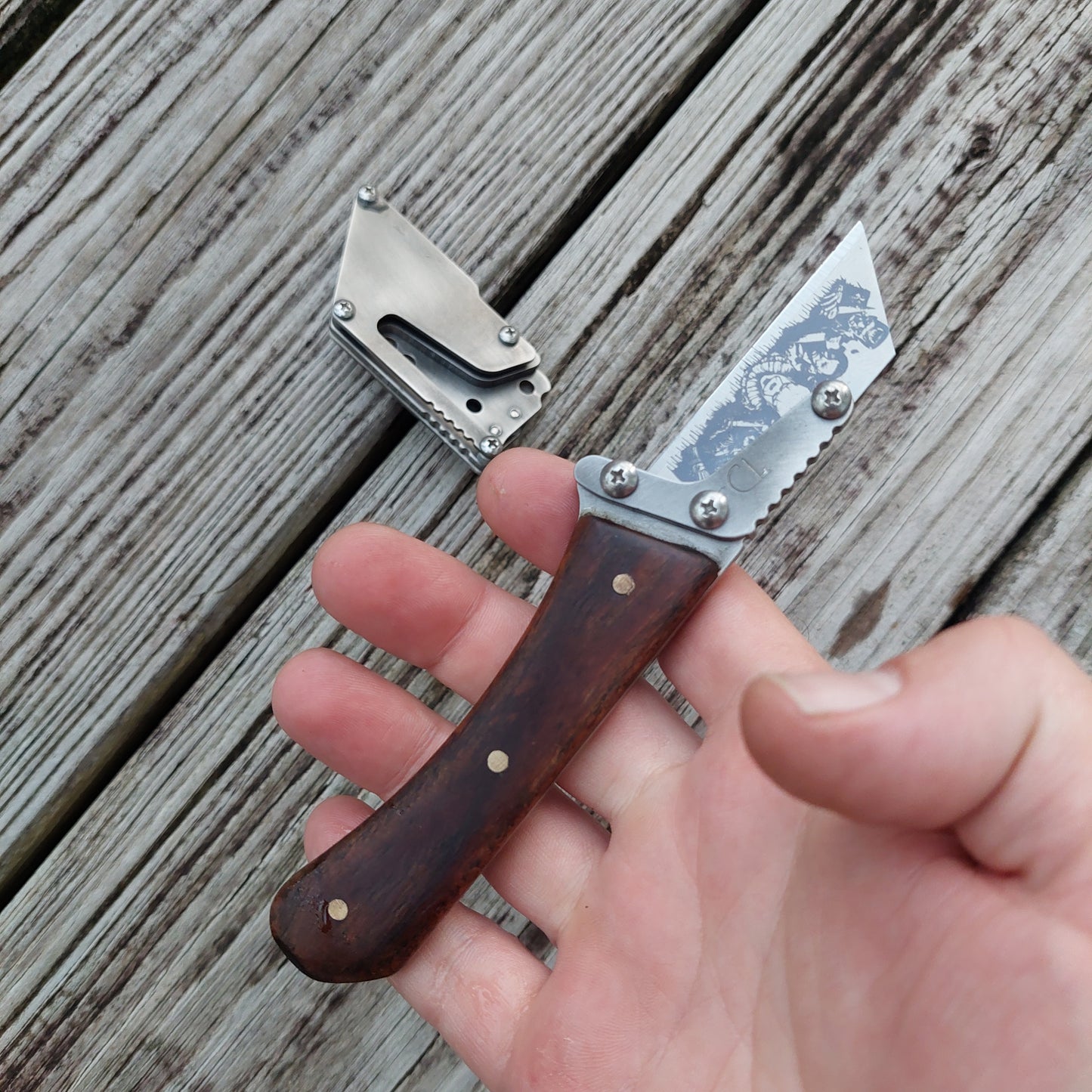 Teale Designs Tools Curve Fixed Utility Knife - Walnut